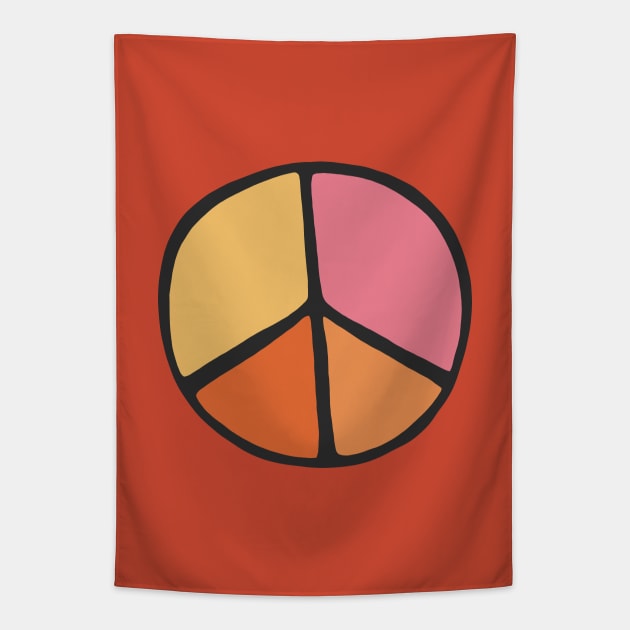 Retro Peace Sign 2 Tapestry by JunkyDotCom