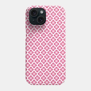 Magenta geometric retro flower pattern Phone Case