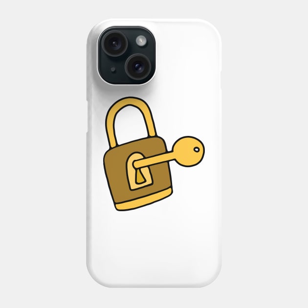 Golden Lock and Key Phone Case by murialbezanson