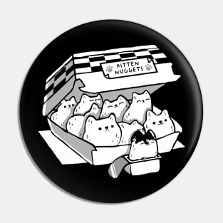 Kitten Nuggets Fast Food Cat Black and White by Tobe Fonseca Pin