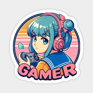 Cute Anime gamer girl Magnet