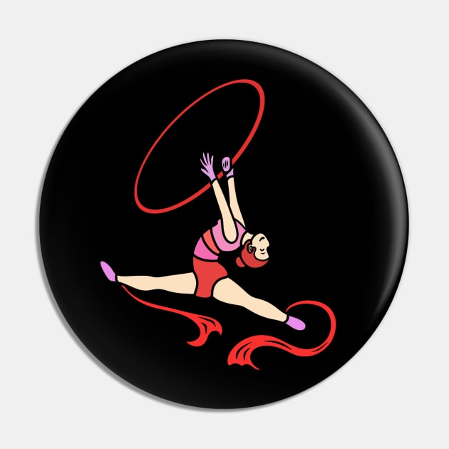 Gymnastic girl with hoop Pin by Andrew Hau