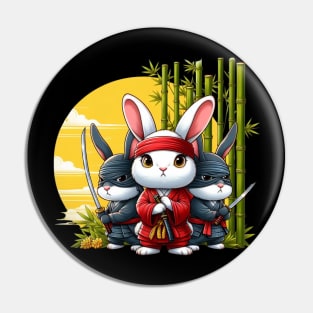 Bunny Ninja Samurai Pin