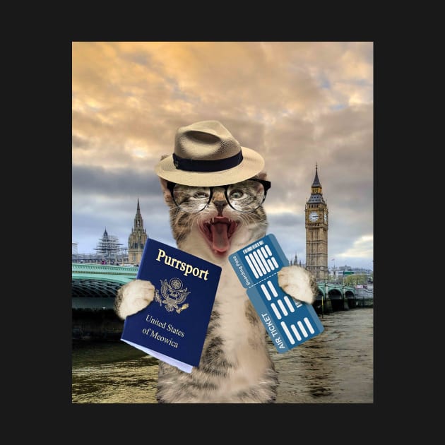 Cat Kitty Kitten Tourist In London Britain UK Funny by Random Galaxy