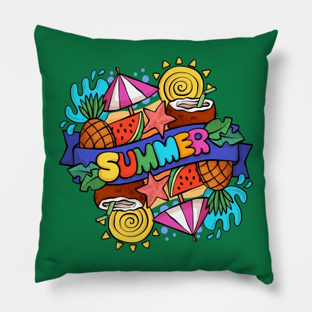 Summer Watercolor Pillow by Mako Design 