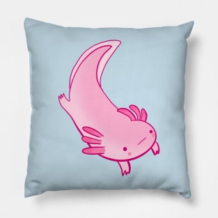 Cute happy axolotl illustration Pillow