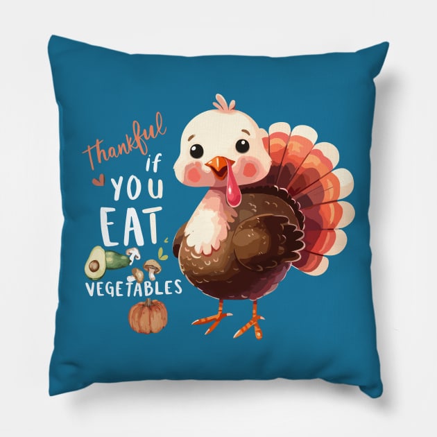 Funny Thanksgiving Turkey Pillow by BrisaArtPrints