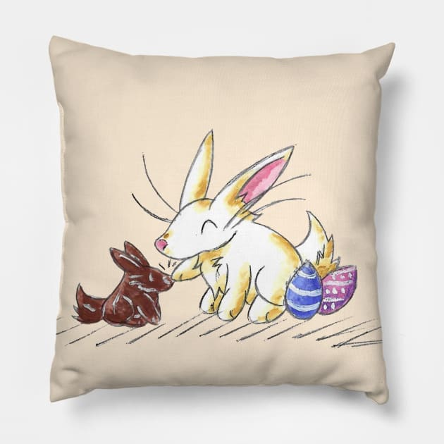 April Rabbits Pillow by KristenOKeefeArt