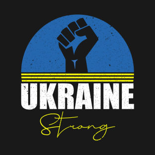 Ukraine Strong Retro Vintage Flag T-Shirt