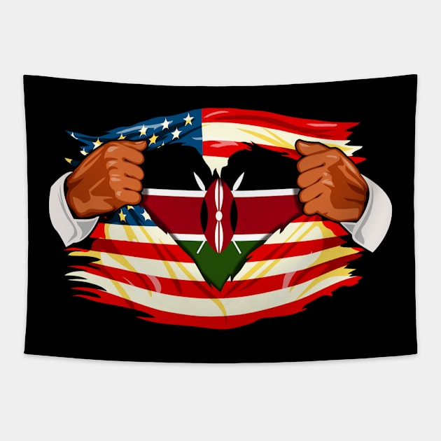 Kenyans Who Live in America Kenyan Flag Tapestry by MerchFrontier