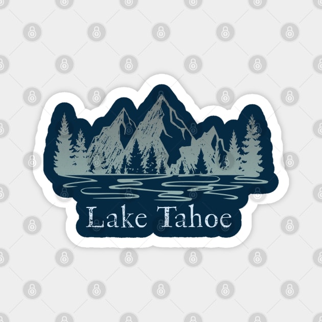 Lake Tahoe Ski Mountain Resorts Family Vacation Souvenir Magnet by Pine Hill Goods