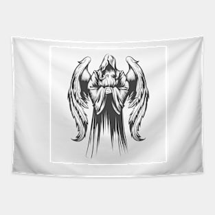 Winged Angel Engraving Tattoo Tapestry