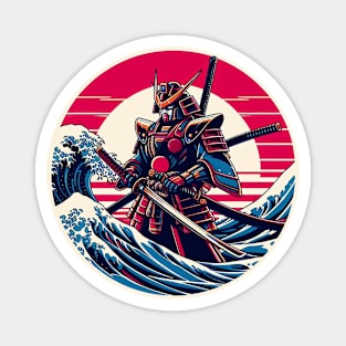 Giant Japanese Robot Samurai with the great wave: 日本のロボット侍 Magnet