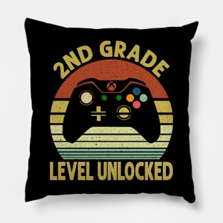 2nd Grade Level Unlocked First Day of School Video Gamer Pillow