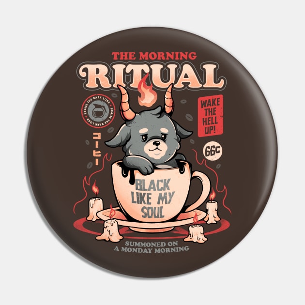 The Morning Ritual - Cute Baphomet Coffee Gift Pin by eduely