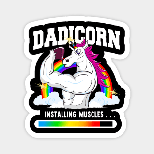 Dadicorn Dad Unicorn Installing Muscles Magnet