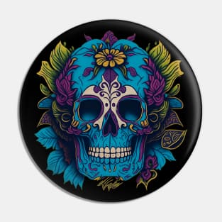 Stunning Sugar Skull Art Celebrates Día de los Muertos Pin