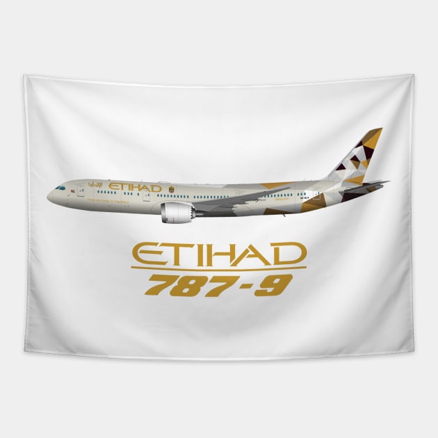 Etihad 787-9 Tapestry by SteveHClark