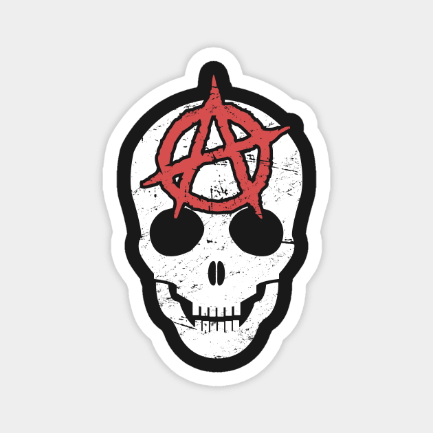 Distressed Anarchy Skull | Punk Rock Magnet by MeatMan