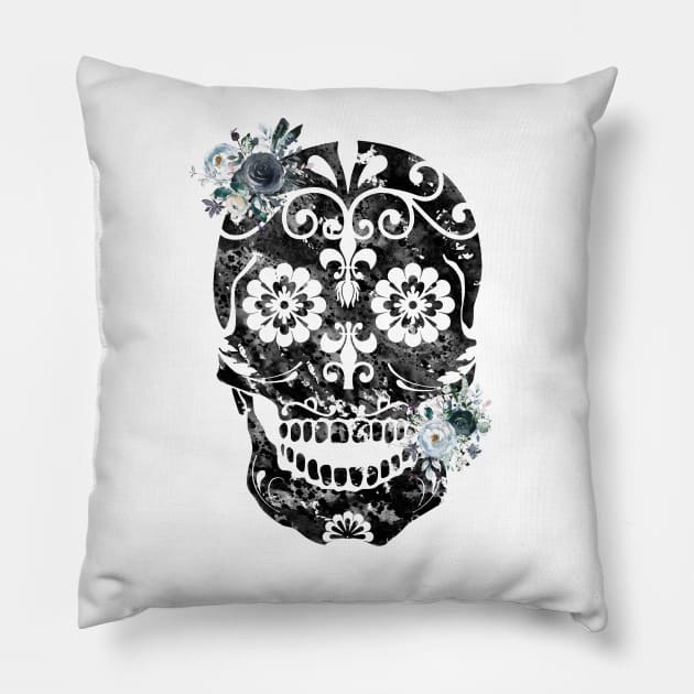 Sugar Skull Pillow by erzebeth