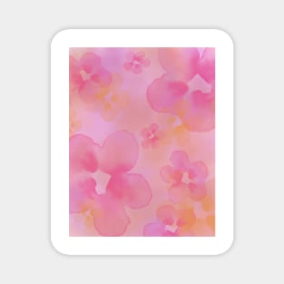 Pink and Yellow Floral Design Magnet