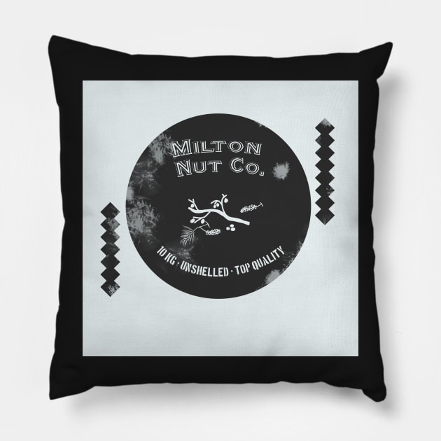 Distressed Nut Co. Feedsack Logo Pillow by LochNestFarm