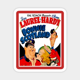 Bonnie Scotland Vintage Laurel and Hardy Movie Poster Print Magnet