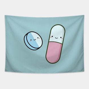 Cute and kawaii happy pills Tapestry