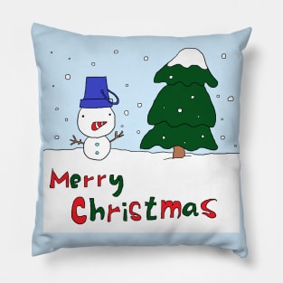 Merry Christmas, Snowman, Tree Pillow