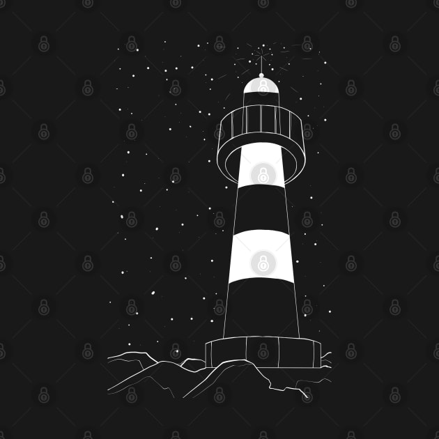 Lighthouse and the stars. by SharandinaArt