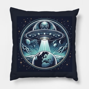 Grey Aliens in a UFO Pillow