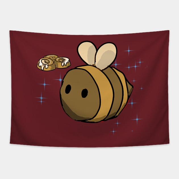 Cinnamon Bun Bee Tapestry by allthebeanz