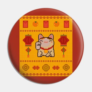 Lucky Cat Knit Pin