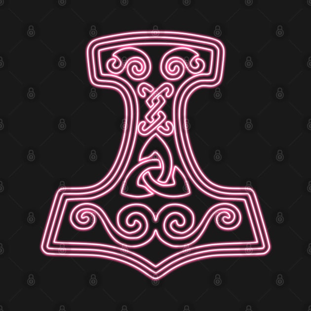 Thor hammer - Mjöllnir - pink neon by la chataigne qui vole ⭐⭐⭐⭐⭐