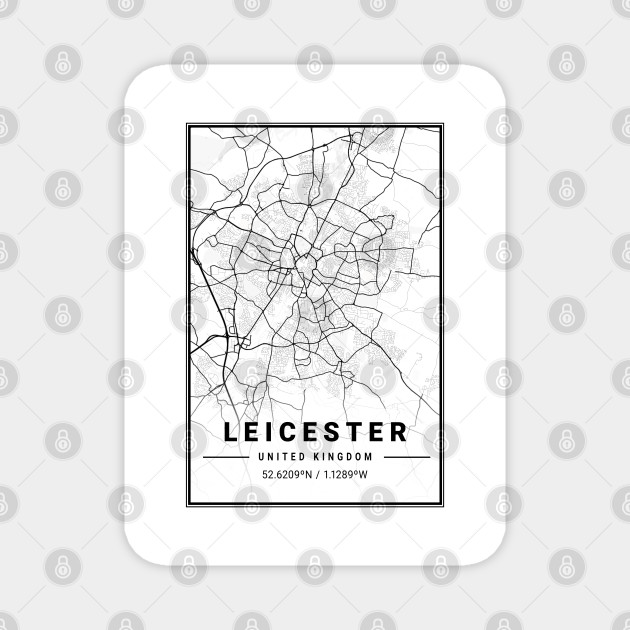 Leicester Light City Map Leicester Light City Map Magnet Teepublic