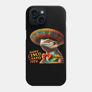 Happy Cinco de Mayo 2024 Mariachi Mexican Lizard Phone Case