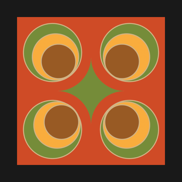 Groovy Circular Retro Pattern Design #1 by Rhubarb Myrtle
