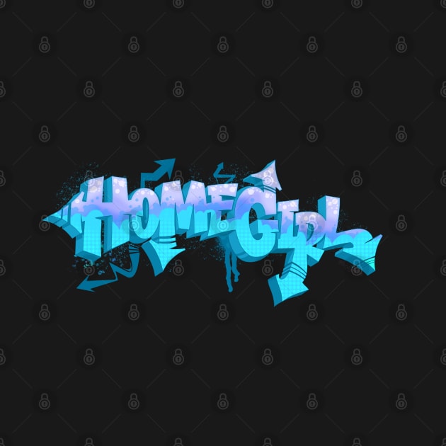 Homegirl Blue Graffiti Urban Street Art Logo by StephyTheGr8