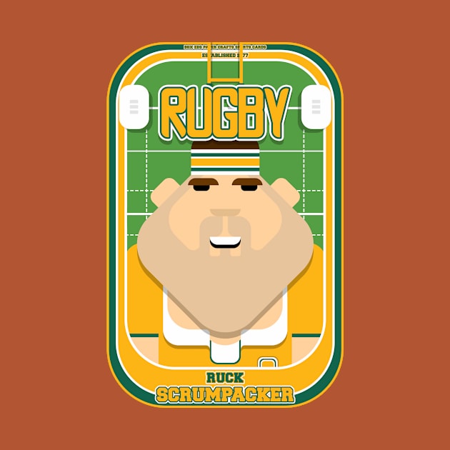 Rugby Gold and Green - Ruck Scrumpacker - Bob version by Boxedspapercrafts