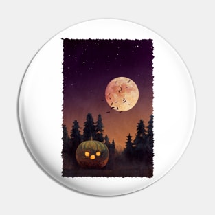 Halloween - Night Of Moon And Pumpkin Pin