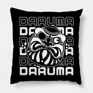 Daruma doll illustration and daruma typography Pillow