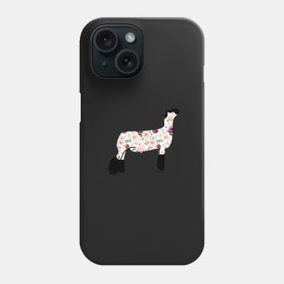 Watercolor Floral Market Wether Lamb Silhouette 2 - NOT FOR RESALE WITHOUT PERMISSION Phone Case