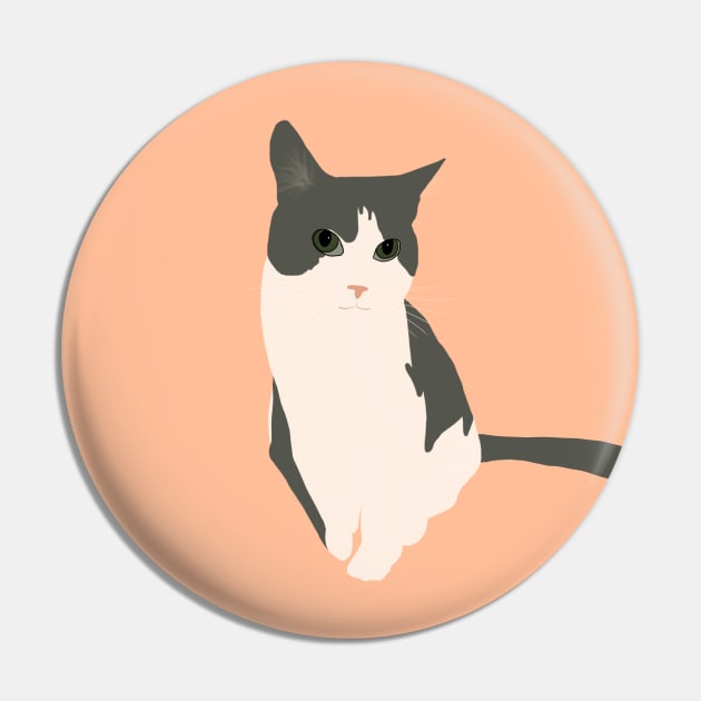 Gray and white cat Pin by quirkyandkind