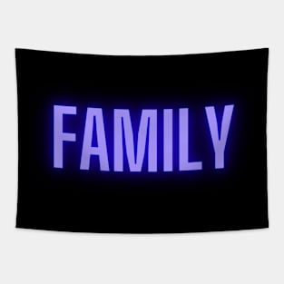 family cool blue glowing design Tapestry