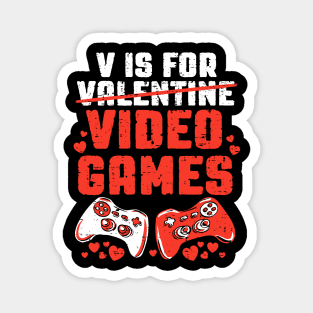 V is for Video Games Funny Valentine Magnet