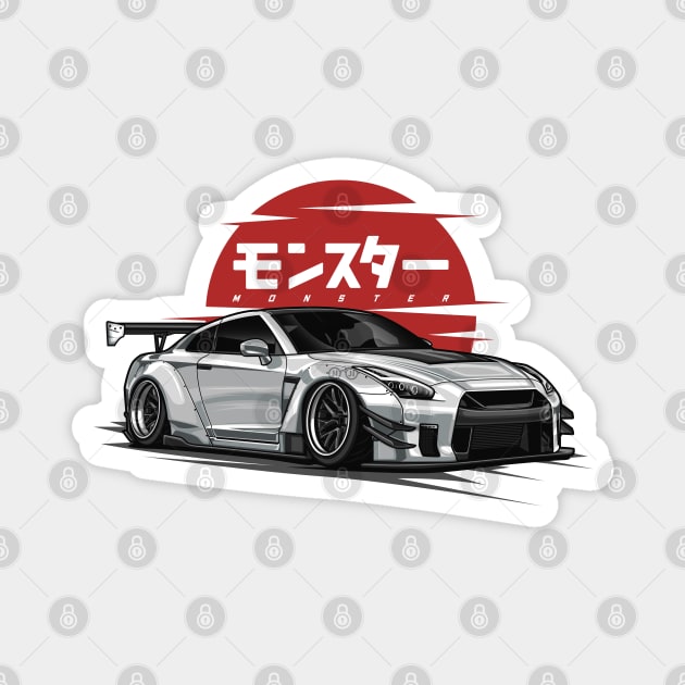 JDM Monster GTR R-35 (White) Magnet by Jiooji Project