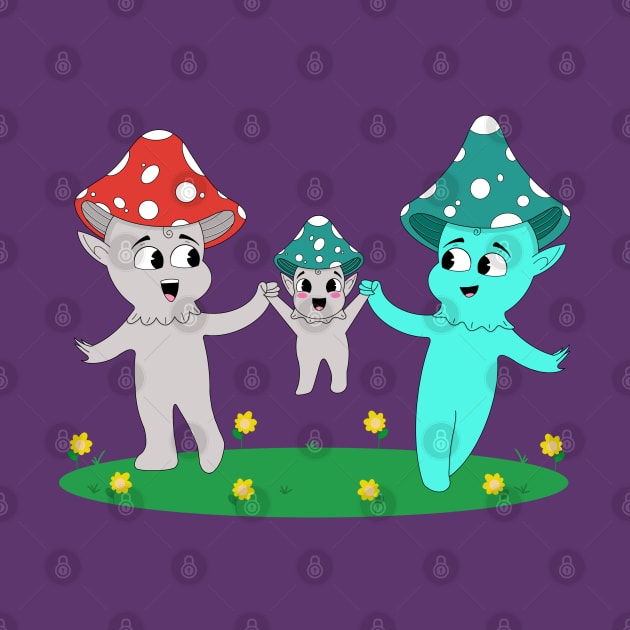 Mushroom Family (Redesign) by garciajey