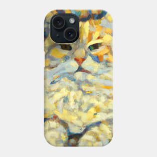 Painting of a Cat in the Style of Van Gogh Phone Case