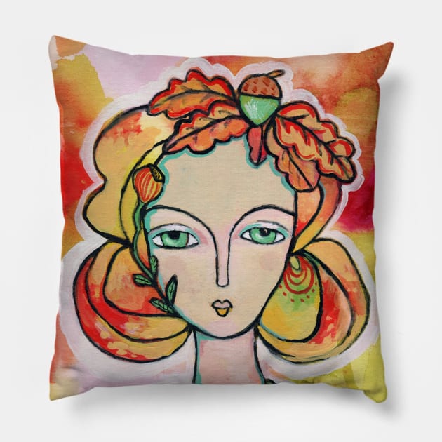 Fall Muse Pillow by gaea