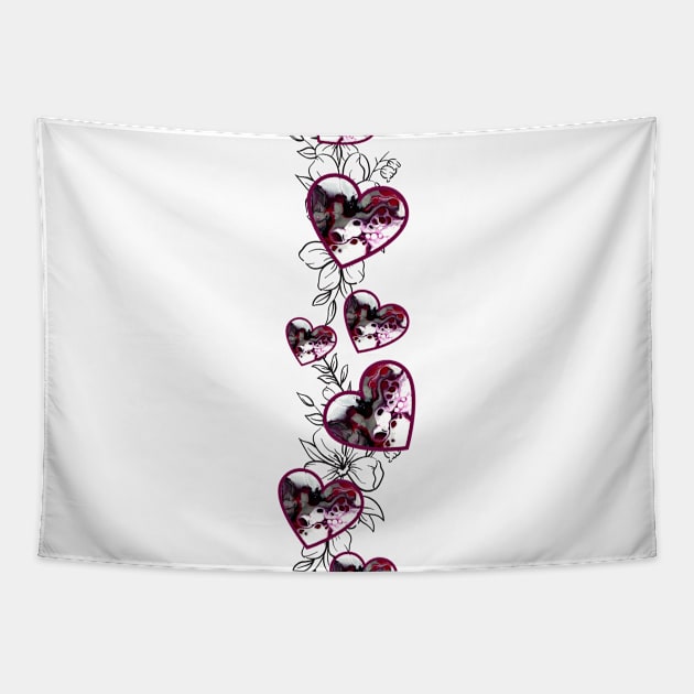 Heart and Flower String Tapestry by Designs_by_KC